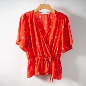 ASTR The Label Floral Peplum Ruffle Top